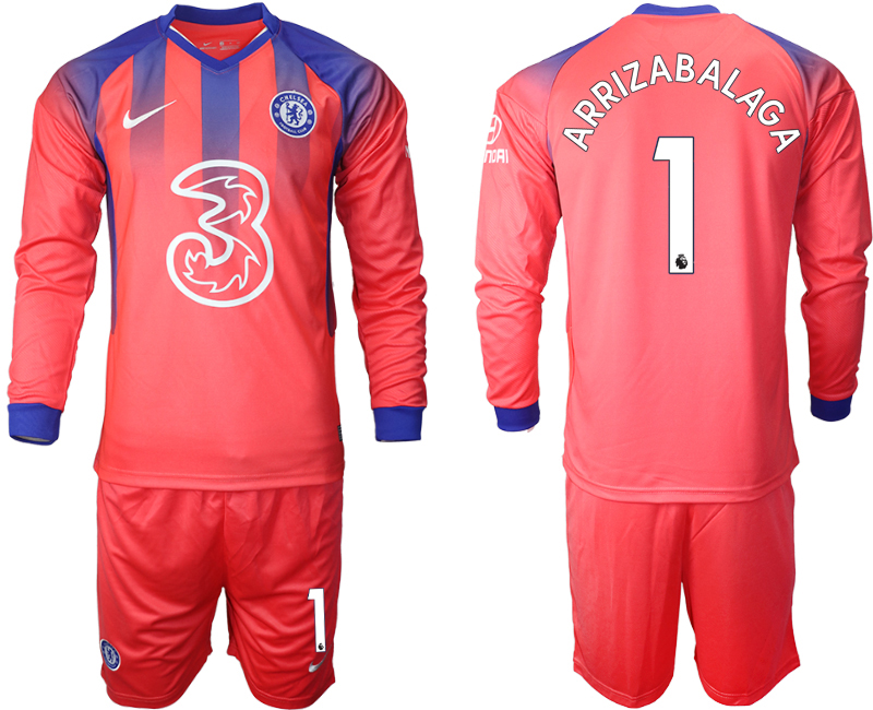 Men 2021 Chelsea away Long sleeve #1 soccer jerseys->chelsea jersey->Soccer Club Jersey
